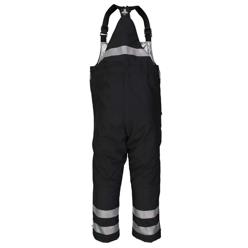 RefrigiWear Insulated Softshell Enhanced Visibility Bib Overalls for Men Work