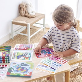 APLI Kids 18814 - Set di Gomiti Multicolori in Scatola Metallica Modello Cani - Set di Adesivi per completare Le Illustrazioni