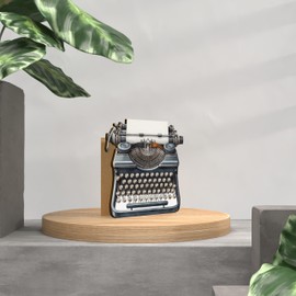 Schreibmaschine Geschenk Holzkarte - Schreibmaschine Geburtstagskarte | Retro Schreibmaschine Deko, Vintage Büro Deko, Geschenk für Autoren, Schreibkunst Geschenk, Geschenk für Journalisten