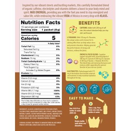 KLASS VIDA Hydration + Energy Electrolyte Drink Mix – Coffee Horchata Agua Fresca Flavor | Sugar-Free Powder with Caffeine, L-Theanine, Coconut Water & Minerals | 15 Single-Serve Stick Packs