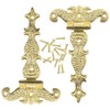 Unlorspy 4Pcs Antique Gold Medieval Door Hinges, 4.45" x 2.72"