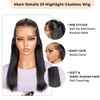 Alipearl Wigs Half Up Half Down Straight Lace Front Wigs
