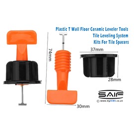 Tiles Leveller Tools 50pcs pack of Wall Floor Ceramic Spacers for Building Walls Floors with Special Wrench Reusable Tile Levelling System Kits Plastic 16mm