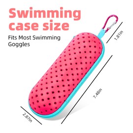 KLASHE Swim Goggle Case, Protective EVA Case with Drainage Holes, Shockproof & Compact Storage Case for Swimming Goggles (Sky Blue)