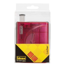 Idena 300751 hole punch with Paper guide, Translucent, 16 sheets, Red