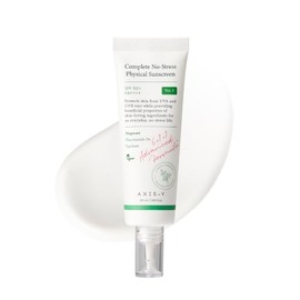 AXIS-Y Protector solar físico completo sin estrés V3 – Protector solar facial mineral hidratante SPF 50 con 2% de niacinamida, óxido de zinc para un c
