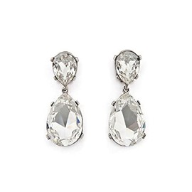 Kenneth Jay Lane Clear Crystal Teardrop Pierced Earrings