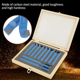 lyrlody Lathe Cutting Tools, 11Pcs 8 x 8mm Turning Insert Holders Lathe Tools Carbide Tipped Welding Milling Cutting Turning Tool Set with Wooden Box