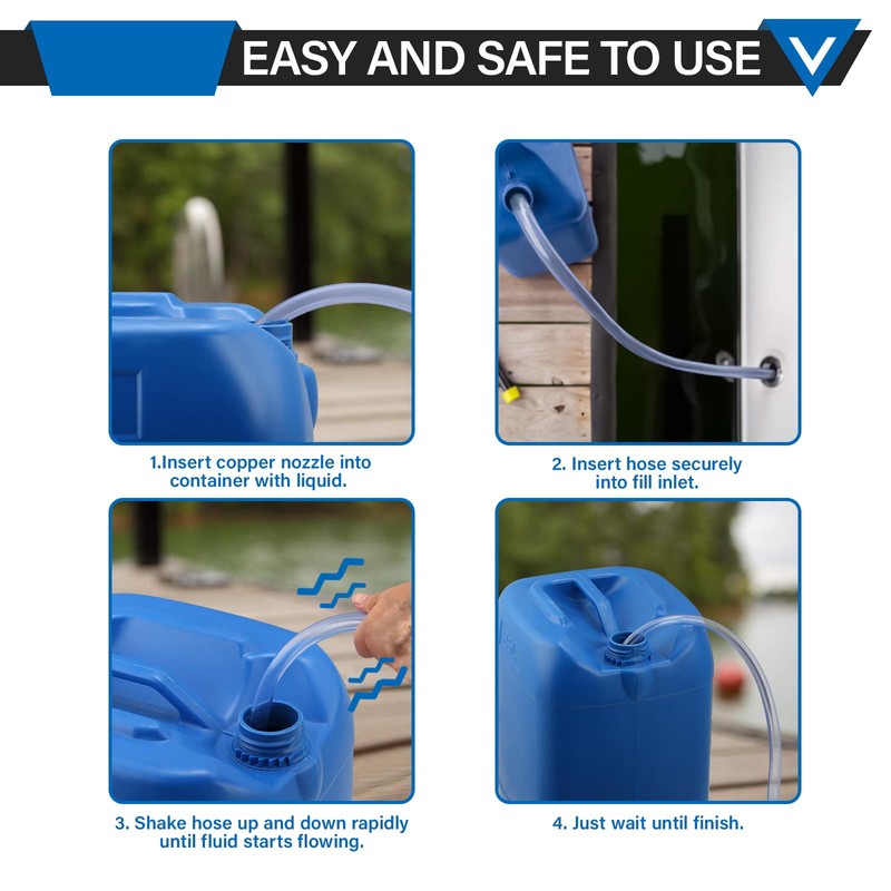 Solimeta Shaker Siphon Hose for Fuels/Gasoline/Diesel/Water Transfer, 10ft, 2 Pack