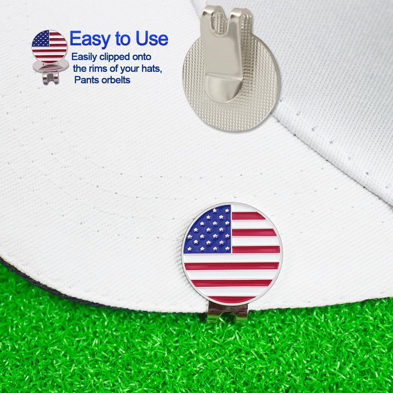 6 Pcs Golf Ball Markers with Magnetic Hat Clips Value