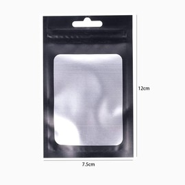 150 Pcs Mylar Bags Black Foil Ziplock Bags Resealable Smell Proof Baggies with Front Clear Window, Food Storage Pouches, Sample Bags, Party Gift Packaging Bags (3 x 4.7 Inch)