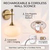 Folux Battery-Operated Modern Brass Wall Sconce Set of 2, Wireless
