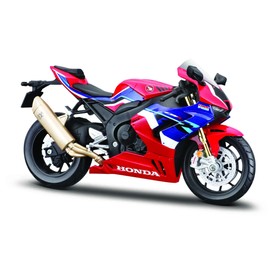 Maisto Honda CBR 1000RR-R Fireblade: 1:12 Scale Motorcycle Model with Suspension and Fold-Out Side Stand 17 cm Red/Blue (5-20099)