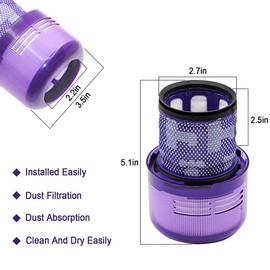 4 Pack Vacuum Filters Replacement for Dyson Cordless Vacuum V11, V11 Torque Drive And V11 Animal, Dyson V11 Filter Replacement Part HEPA Replace Part No. 970013-02