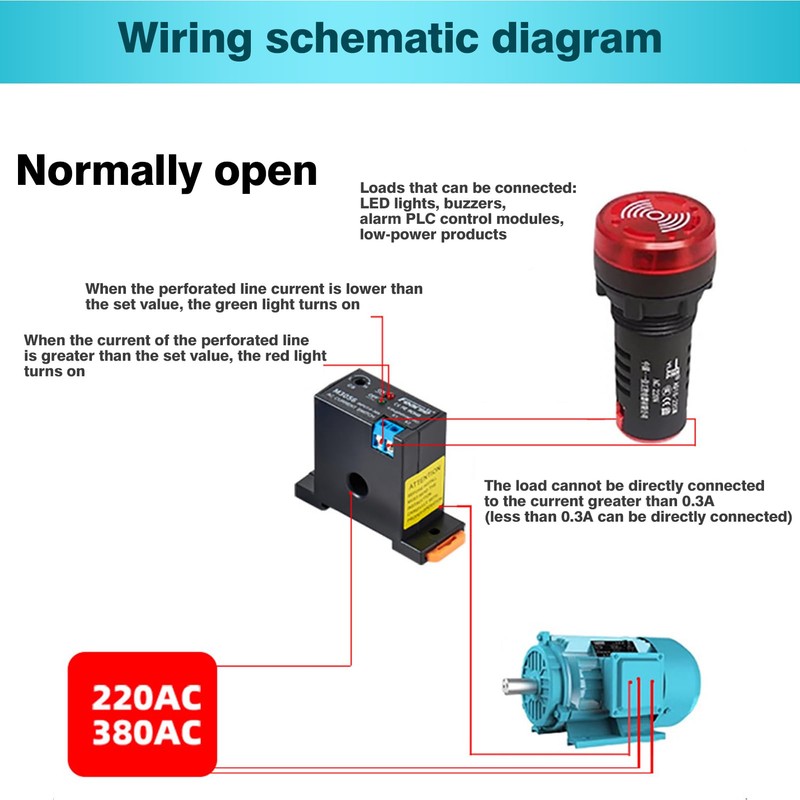 Jadeshay AC Current Meter Switch, Normally Open Current Detection Switch