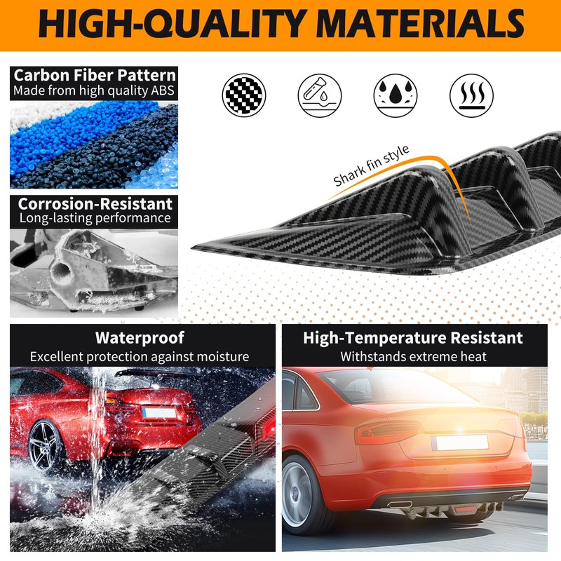 JMTBNO 34" Universal Rear Bumper Lip Diffuser Fins Splitter Spoiler