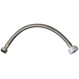 Plumb Pak PP23814 E-Z Toilet Supply Tube, 1/2 in Fip X 7/8 in Ballcock, 16 in L, Stainless Steel