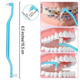 6 Pcs Soft Interdental Brushes Small-Head Orthodontic Toothbrush Teeth Detail Cleaning Brush Toothbrush with Interdental and Teeth Brush Heads for Two in One Double Brace Single