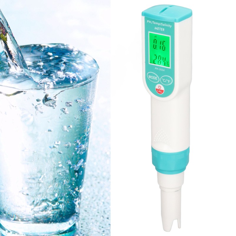 PH Salinity Temperature Tester High Accuracy IP65 Waterproof Portable Digital