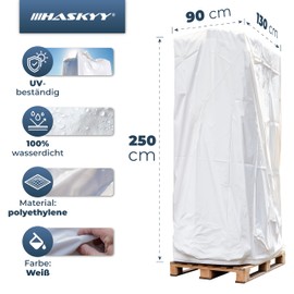 HASKYY XXXL Protective Cover 250 x 130 x 90 cm – Universal Cover for Pallets Grid Box Grill Beach Chairs Garden Furniture – Waterproof PE Protective Cover – Extra High – UV-Resistant