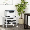 Lerliuo Under Desk Printer Stand, 2-Tier Industrial Mobile Printer Table