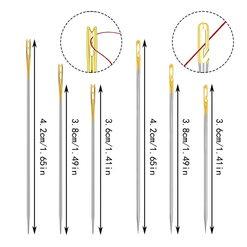 Sewing Needles, 24 PCS Self Threading Needles for Sewing, Embroidery