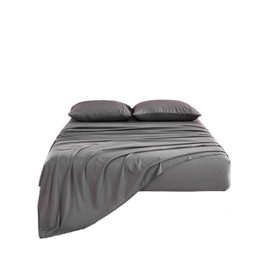 Kingnex Bamboo Viscose Queen Sleeper Sofa Bed Sheets for Pull Out Sofa Bed Soft 4 Piece Bedding Sheet & Pillowcase Set (60"x74"x6") Grey