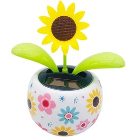 Solar Dancing Sunflower Decoration, Sunflower Solar Dancing Flower Solar Dancing Solar Decoration, Solar Powered Swinging Animated Dancer Office Desk Car Decoration, Funny Ornaments