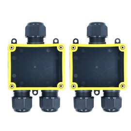 ZONADAH Pack of 2 3-Way Y-Type IP68 Waterproof Electric Cable Wire Connector Junction Box 450V 41A 4M Depth 10-14mm Outdoor Garden Lighting Wiring