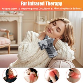 Heated Scarf for Women Men, Neck Heating Pad with 5000mAh, Heating Pad for Neck and Shoulder Pain, Three Temp Settings Rapid Heat, Neck Warmer Christmas Thanksgiving Gifts for Women Men Mom Dad Wife