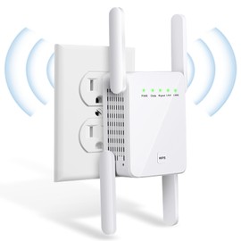 2025 Upgraded WiFi Extender with Ethernet Port – 4 High-Gain Antennas, Easy Setupfor Home and Office