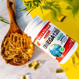 Nutridom Omega-3 Fish Oil 1,000 mg, Enteric No Fishy Aftertaste, Fish Oil Supplement with EPA & DHA Fatty Acids, Supports Heart, Brain, and Joint Health (120 Count)