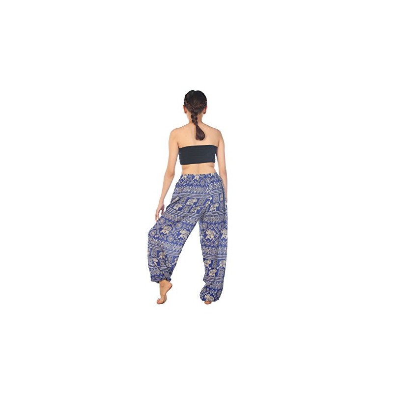 LOFBAZ Pantalones Harem para Mujer S-4XL Plus Elefante Yoga Boho