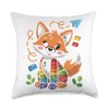 Rainbow Fox Playful Cubes Fun Time Throw Pillow