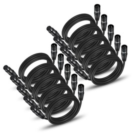 EBXYA XLR Patch Cable 6 Ft 10 Pack, 3 Pin Male to Female Short Microphone Mic Cable Premium DMX512 Lighting Cable Compatible with Speakers, Mixer, Stage Lighting