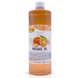 SPA REDI - Massage Oil, Mandarin, 32 Oz - Professional Full Body Massage Therapy, Manicure, Pedicure - Relax Sore Muscles and Repair Dry Skin, Enhanced with High Absorption Oils and Vitamin E