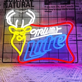 Unbranded Deer Beer LED Bar Sign, USB, Dimmable, 15" x 8" inches