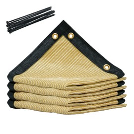 Royal Shade 3' x 7' Beige Custom Size 90% Shade Cloth Dog Kennel Shade Mesh Tarp Sunblock with Grommets for Dog Kennel Cover, Fence Privacy Screen, Greenhouse, Chicken Coop & Pet Playpen