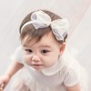 ICKEYOU Baby Girls Bow Lace Headband Cute Soft Hairband White