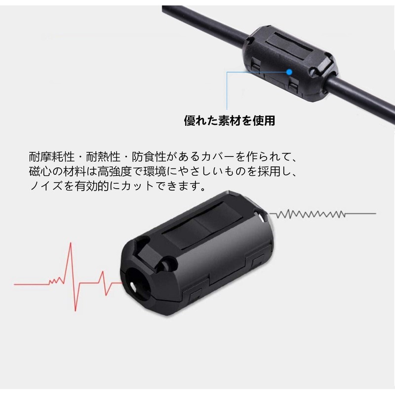 YFFSFDC Ferrite Core Noise Filter, Hinged, Inner Diameter 0.14 inch
