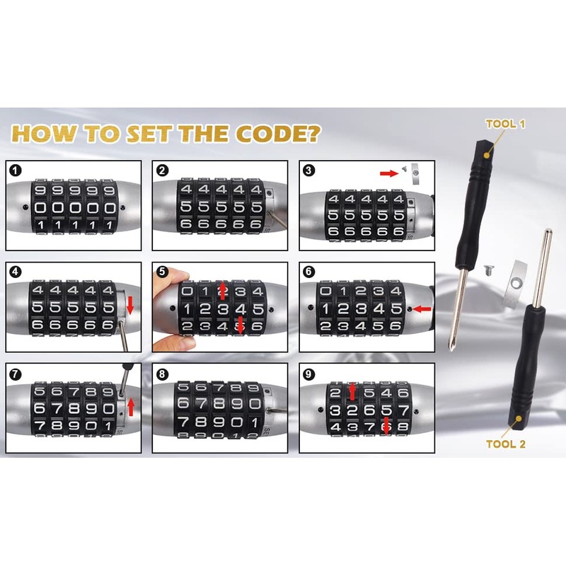 WANLIAN Anti-Theft Combination Lock, Black, 13 Million Password Combinations, 28.3