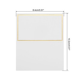 MECCANIXITY 20pcs Place Cards, Line Border Printable Place Name Cards for Table Setting Wedding Dinner Parties Events Reserved Seating, White Gold Line