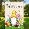 Spring Welcome Gnome Garden Flag 12 x 18 inch Double
