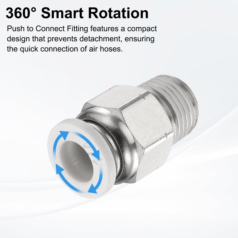 HARFINGTON 5pcs Push to Connect Fitting 1/4" Tube OD x