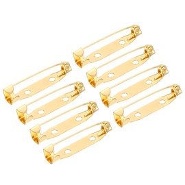 MECCANIXITY 50Pcs Safety Bar Pins 30mm Brooch Clasp Pin Backs for ID Badges Name Cards Tags DIY Craft, Rose Gold
