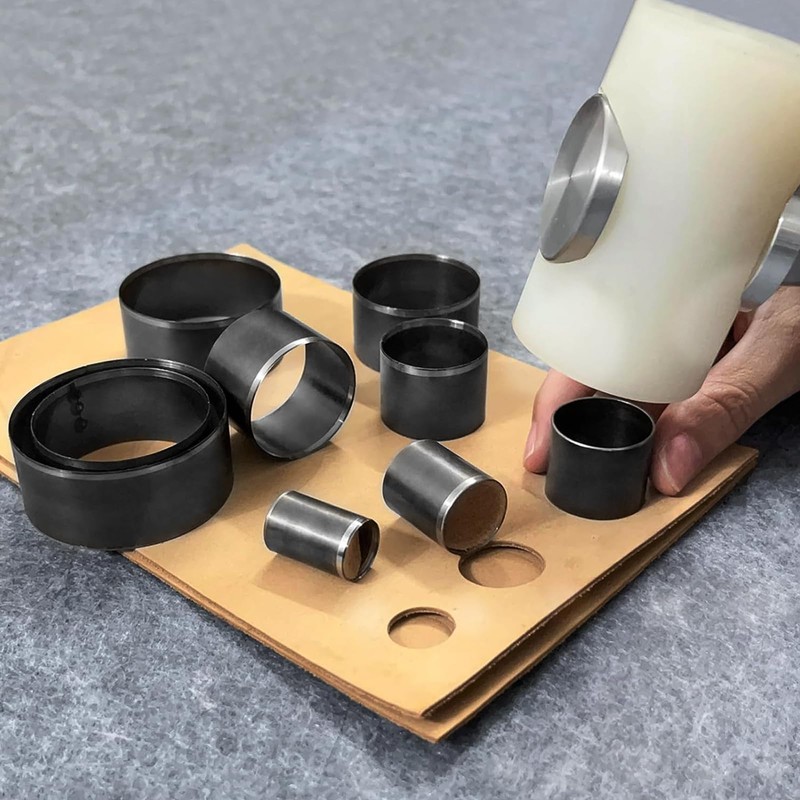 YKSPLUSK Leather Circle Cutter Tool Set, 21 Pieces Circle Punch