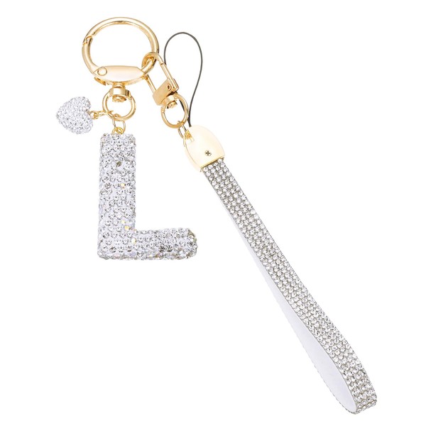 PATIKIL Bling Letter Keychain, Sparkly Initial Keychains Diamond Letters Key