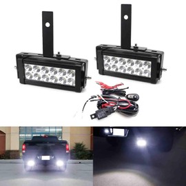 iJDMTOY Rear Bumper Mount Searchlight Reverse LED Light Bars Compatible With 2009-2018 Dodge RAM 1500 2500 3500, Includes (2) 36W High Power LED Lightbars, Bumper Mount Brackets, On/Off Switch Wiring