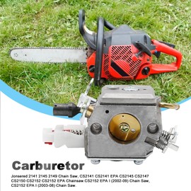 503283208 Carburetor Replacement for Husqvarna 340 340E 345 345E 346XP 350 350EPA 351 353 353EPA Chainsaw Replacement for ZAMA C3-El18 C3- EL42 Single Tube Carburetor with Air Filter&Fuel Line