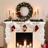Dingion 50 ft Christmas Tinsel Garland, White Metallic Twist Garland